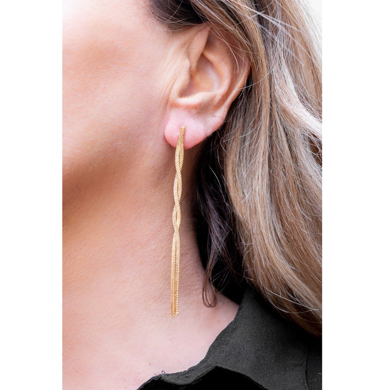 Brinco Malha Trançada | Banhado em Ouro 18k