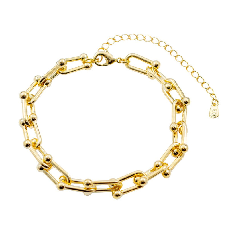 Pulseira Elos Lisos Dourada | Banhada em Ouro