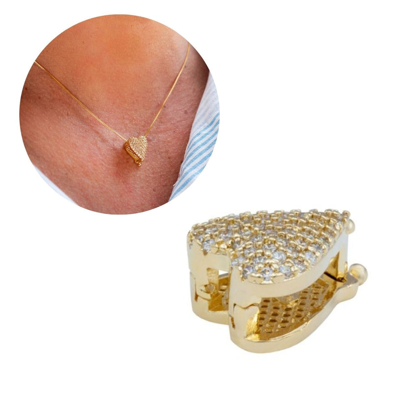 Pingente Coração Micro Zircônia | Banhado a Ouro