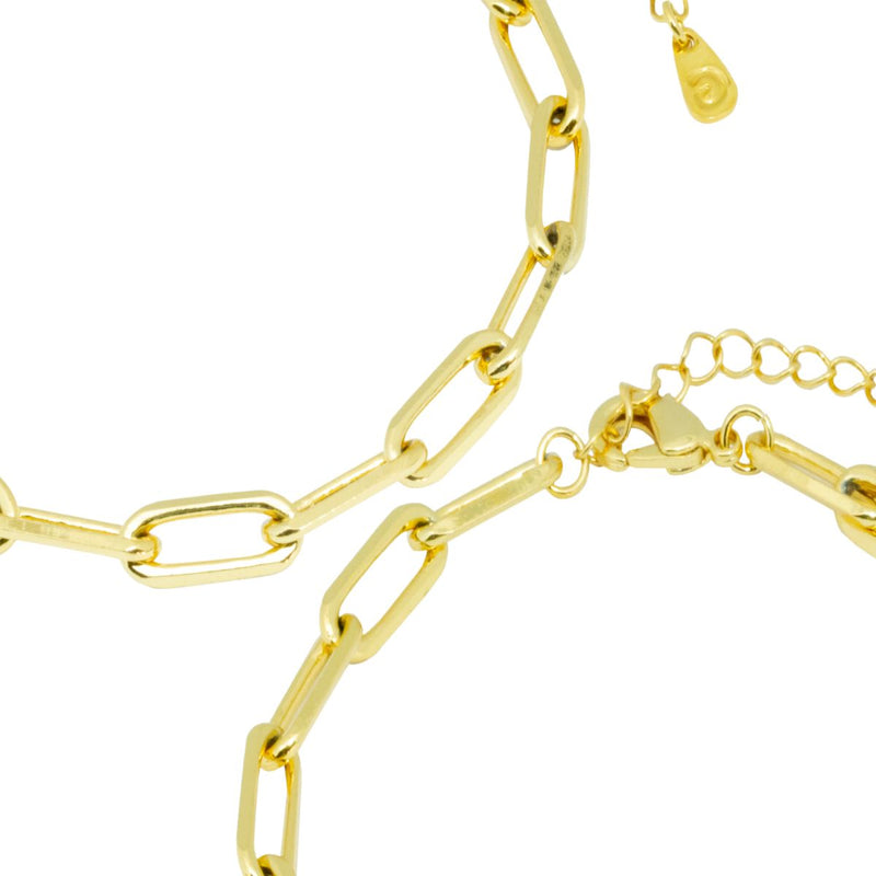 Pulseira Elos Lisos Dourado | Banhado a Ouro 18k