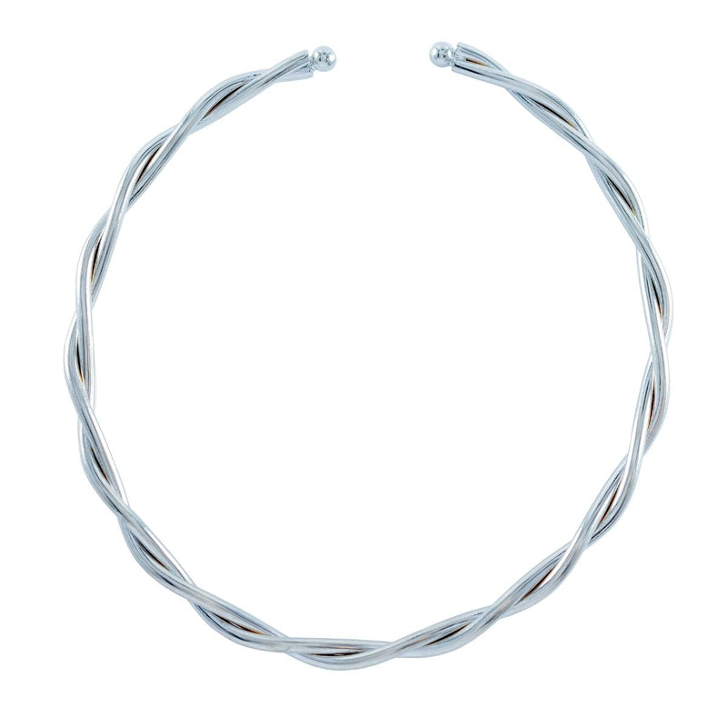 Bracelete Torcido | Banhado em Ródio Branco