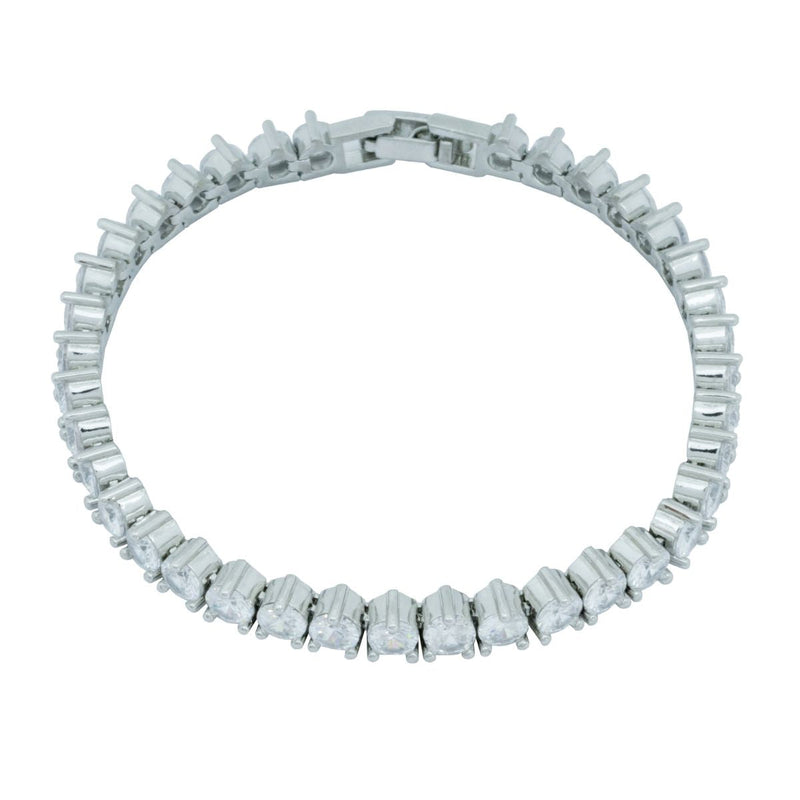 Pulseira Riviera Cristais Branco | Banhado em Ródio Branco