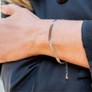 Pulseira Fita Lisa | Banhada em Ródio Branco