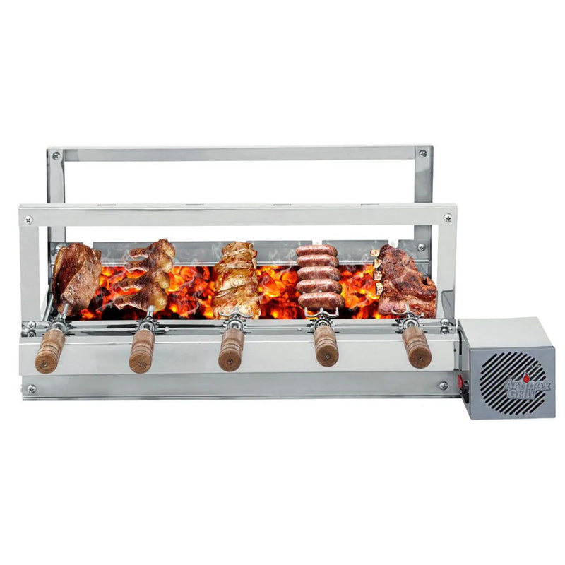 Churrasqueira Gira Grill 5 Espetos Cabo Madeira | Artinox
