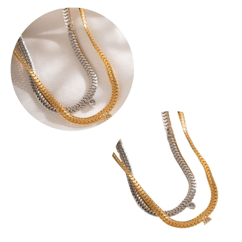 Choker Malha Roliça | Cristal Branco