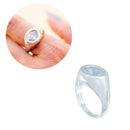 Anel de Cristal Branco | Banhado em Ródio Branco