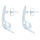 Brinco Liso Branco | Banho de Ródio Branco