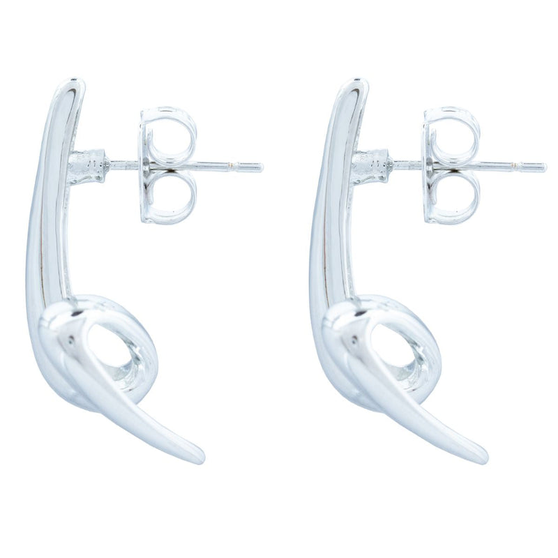 Brinco Liso Branco | Banho de Ródio Branco