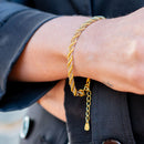 Pulseira Cordão Baiano Bicolor | Banhado em Ouro 18k