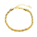 Pulseira Cordão Baiano Bicolor | Banhado em Ouro 18k