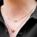 Colar Duplo com Esfera | Banhado em Ouro 18k