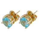 Conjunto Colar + Brinco Aqua Marine Dourado | Banhado a Ouro 18k