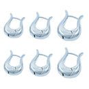 Trio Brincos Argolas Articuladas Tulipa Lisa | Banhado em Ródio Branco