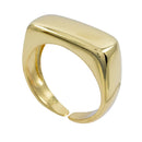 Anel Retangulo Liso | Banhado a Ouro 18k
