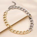 Colar Elos Dourado/Ródio Branco | Banhado em Ouro 18k